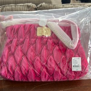 Lilly Pulitzer Velvet Pink Clutch with Strap